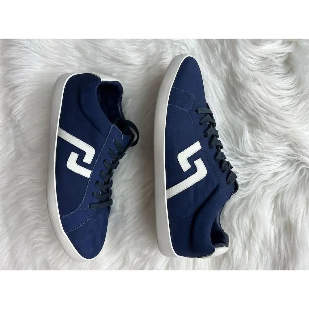 🆕 Rollie Men's Navy Prime Nubuck Sneakers Size 9 Casual Lace Up Shoes leather